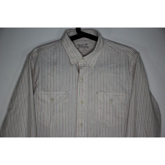 RRL Double RL Ralph Lauren Mens Medium Striped Button Up Shirt F1281 - Picture 2 of 8
